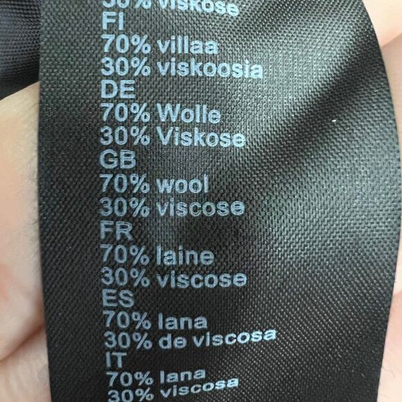 Surplus Raw Vintage Mens Wool Blend Gray Double Breasted Pea Coat Large - Picture 8 of 9